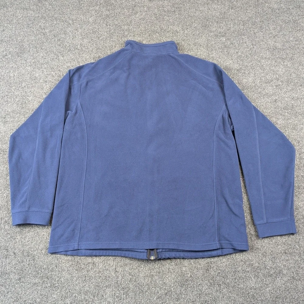 LL Bean Mens XL Tall Blue Full Zip Fleece Jacket Midweight Mock Neck DNF3